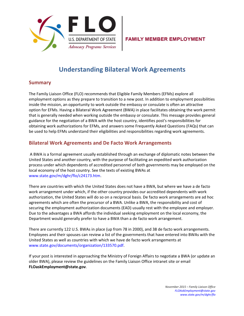 Understanding Bilateral Work Agreements