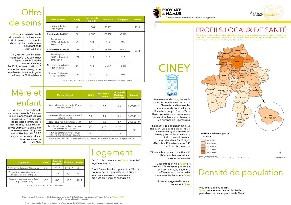 Profil Local De Santé De La Commune De Ciney