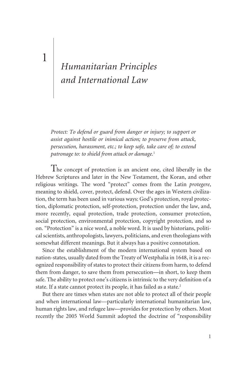 Humanitarian Principles and International Law