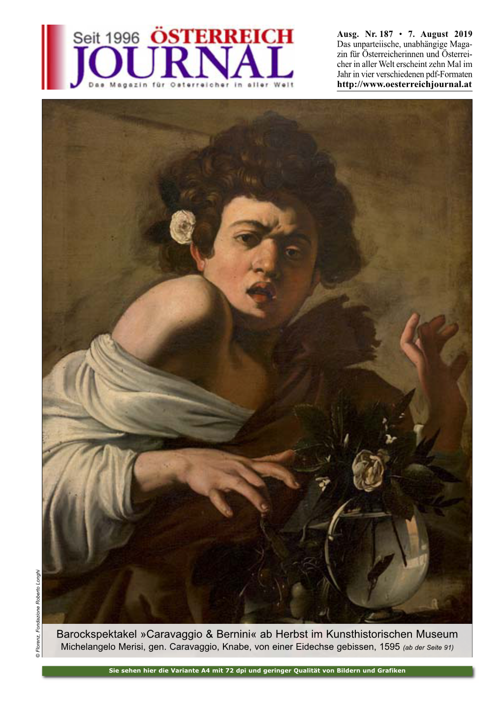 Barockspektakel »Caravaggio & Bernini« Ab Herbst Im Kunsthistorischen Museum Michelangelo Merisi, Gen