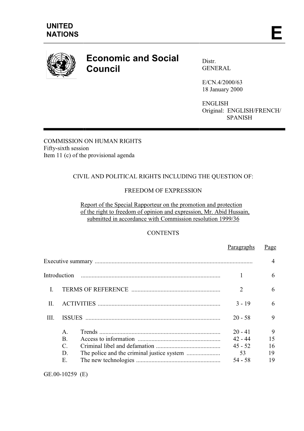 Economic and Social Council