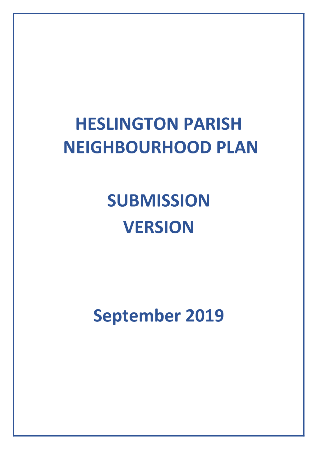 Heslington Parish Neighbourhood Plan