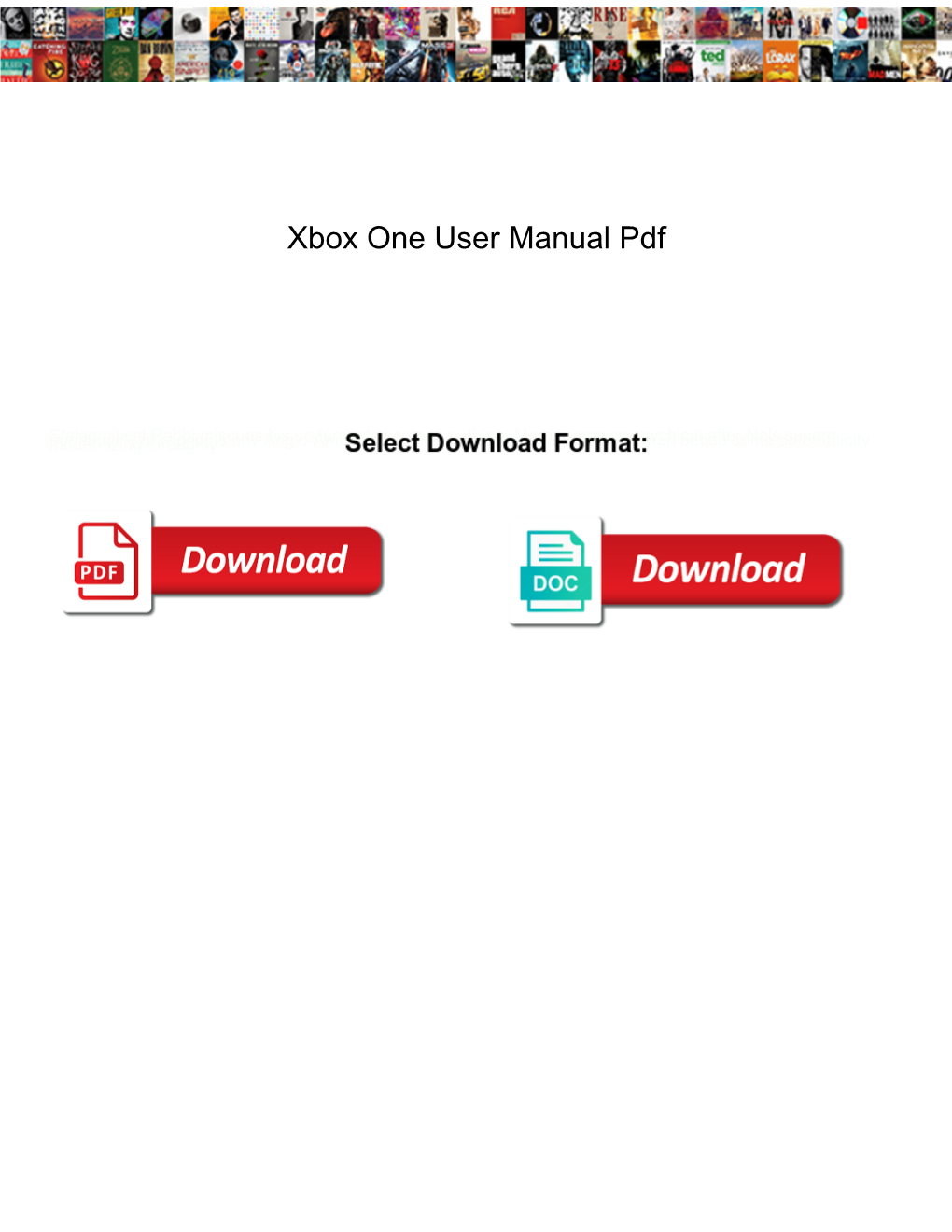 Xbox One User Manual Pdf