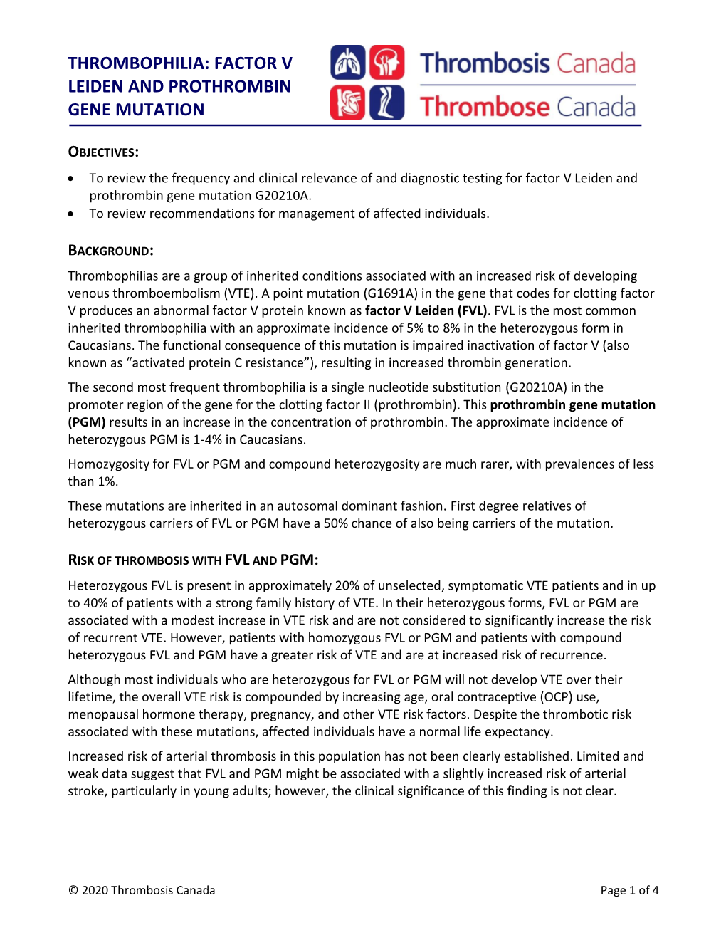 Title: Thrombophilia- Factor V Leiden And