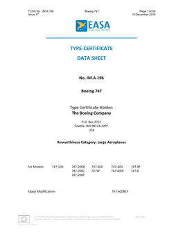 Boeing 747 Page 1 of 66 Issue 17 18 December 2018