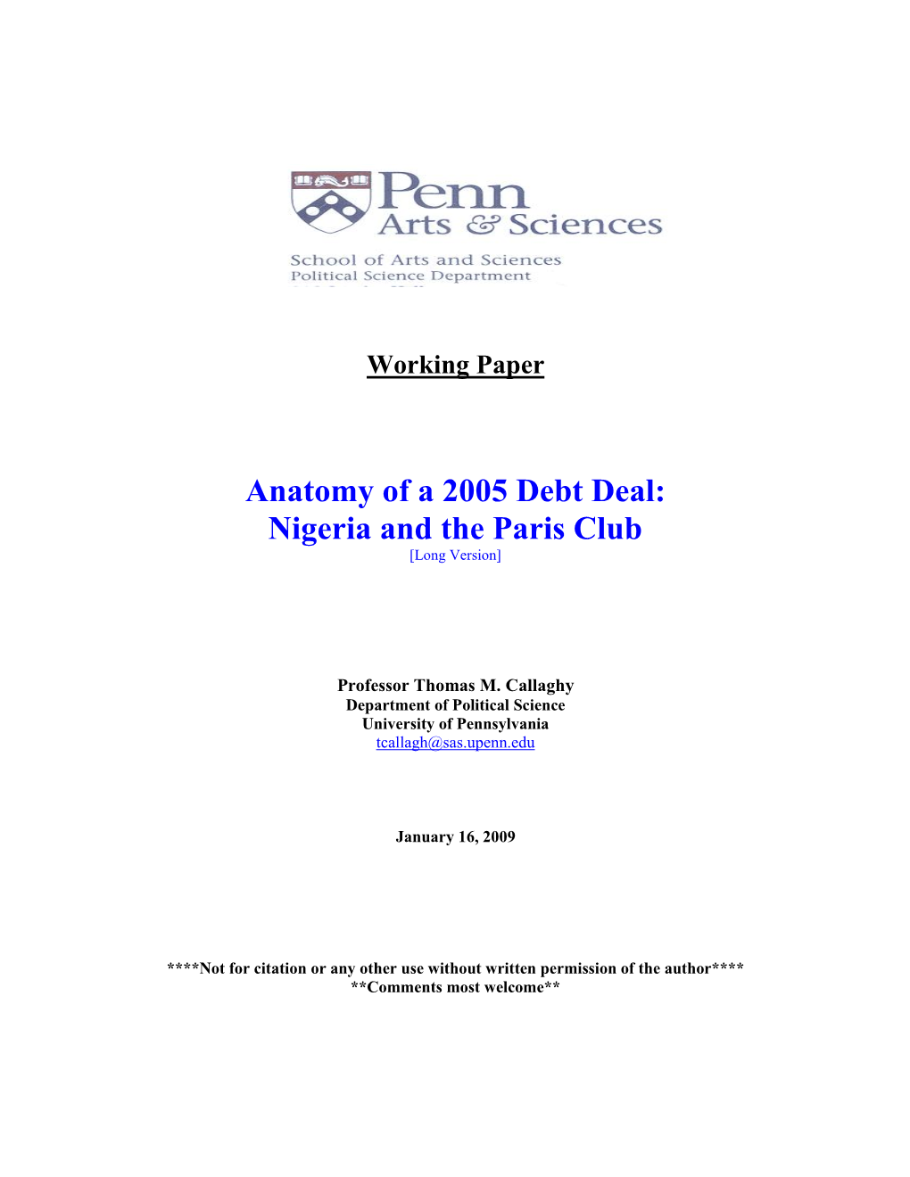 Nigeria and the Paris Club [Long Version]