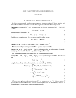 POISSON PROCESSES in This Section, We Study Two Important Properties