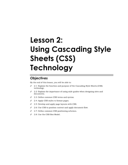 Using Cascading Style Sheets (CSS) Technology