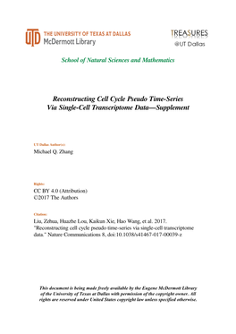 Reconstructing Cell Cycle Pseudo Time-Series Via Single-Cell Transcriptome Data—Supplement
