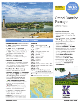 Grand Danube Passage Soﬁa to Prague
