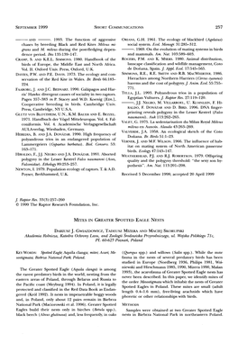 Mites in Greater Spotted Eagle Nests