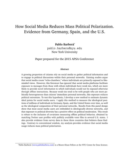 How Social Media Reduces Mass Political Polarization