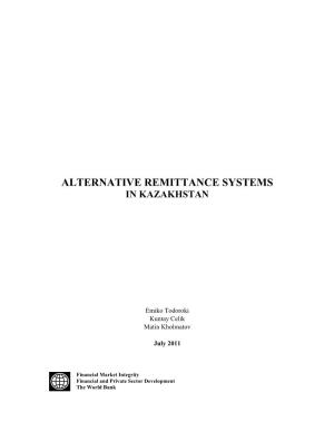Alternative Remittance Systems in Kazakhstan