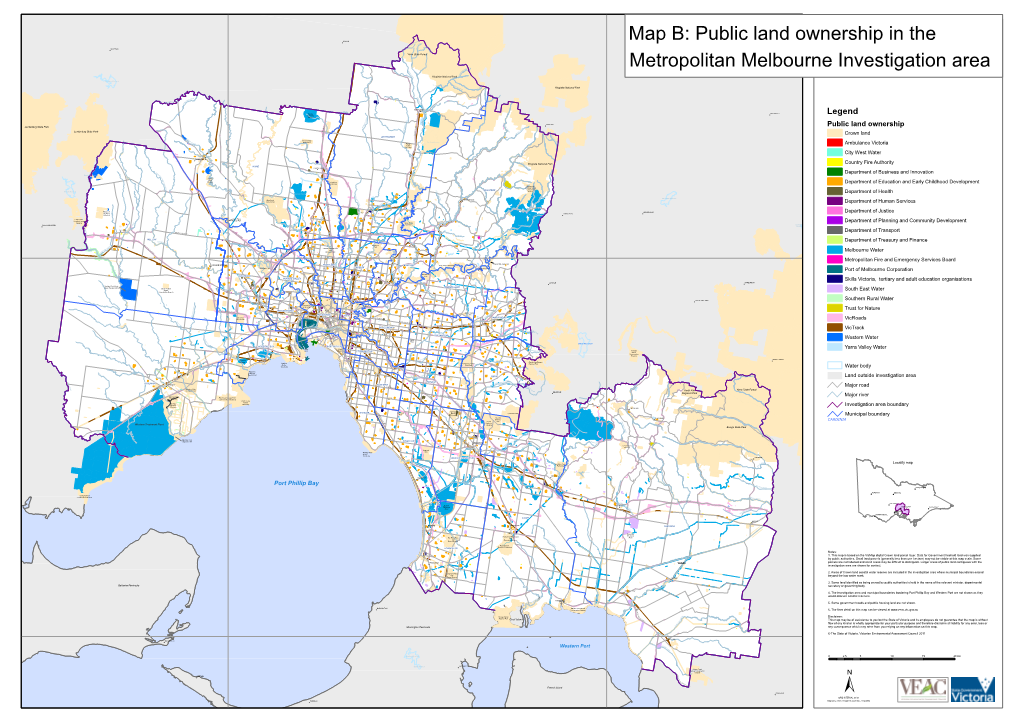 Map B: Public Land Ownership in the Metropolitan Melbourne