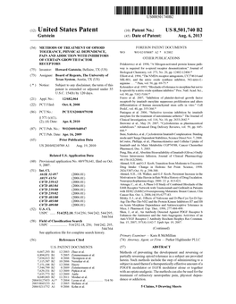 (12) United States Patent (10) Patent No.: US 8,501,740 B2 Gutstein (45) Date of Patent: Aug