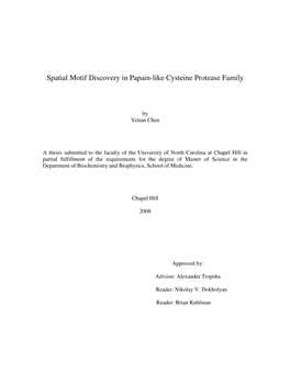 Spatial Motif Discovery in Papain-Like Cysteine Protease Family