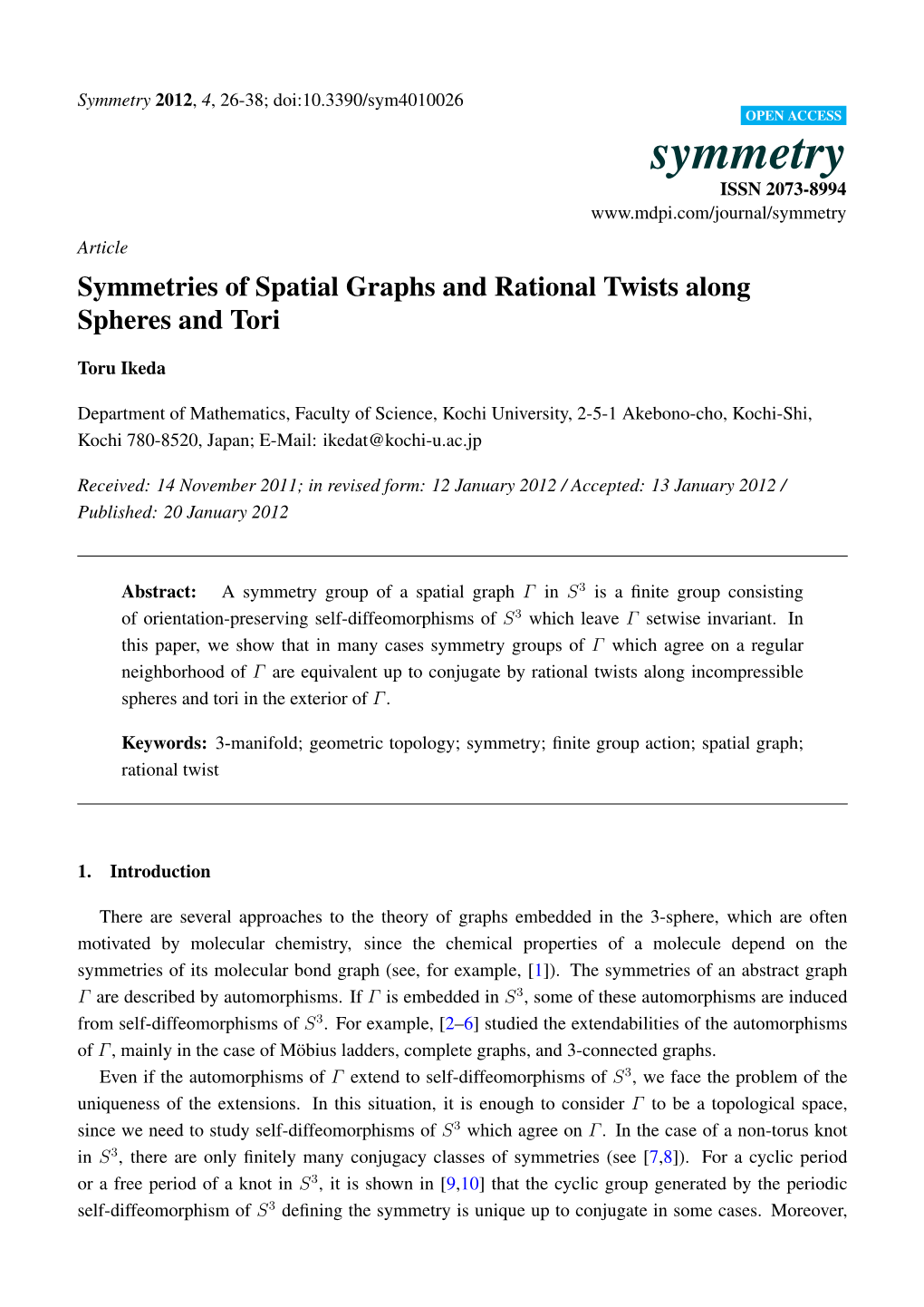 Symmetries of Spatial Graphs and Rational Twists Along Spheres and Tori