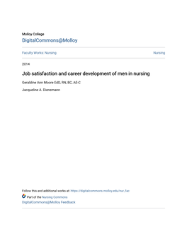Job Satisfaction and Career Development of Men in Nursing