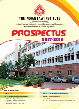 THE INDIAN LAW INSTITUTE (Deemed University) Accredited with ‘A’ Grade by NAAC