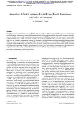 Anomalous Diffusion in Inverted Variable-Lengthscale ﬂuorescence Correlation Spectroscopy