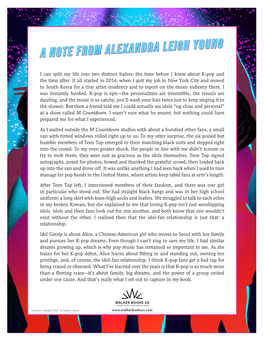 A Note from Alexandra Leigh Young