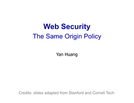 Web Security the Same Origin Policy