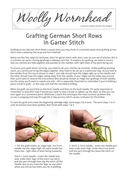 Grafting German Short Rows in Garter Stitch