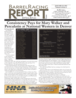 Consistency Pays for Mary Walker and Perculatin at National Western In