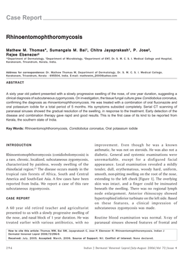 Case Report-Rhinoentomophthoromycosis