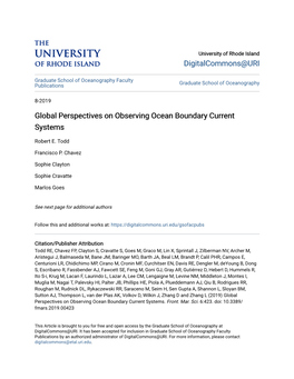 Global Perspectives on Observing Ocean Boundary Current Systems