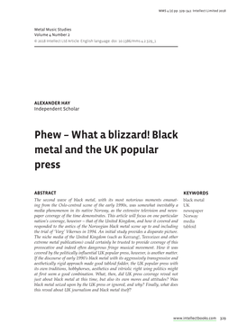 Phew ÂŒ What a Blizzard! Black Metal and the UK Popular