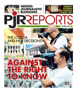 Pjr Reports Editor’S Note