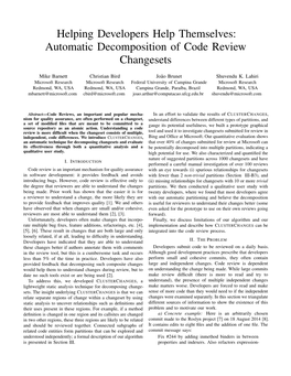 Automatic Decomposition of Code Review Changesets