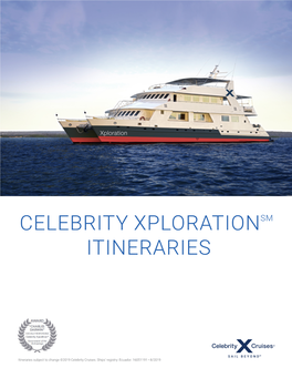 Celebrity Xploration Itinerary