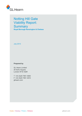 Notting Hill Gate Viability Report: Summary Royal Borough Kensington & Chelsea