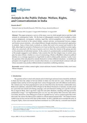 Animals in the Public Debate: Welfare, Rights, and Conservationism in India