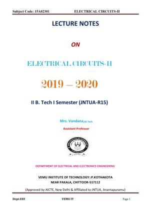 15A02301 Electrical Circuits-Ii