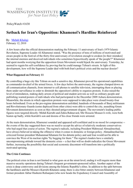 Setback for Iran's Opposition: Khamenei's Hardline Reinforced