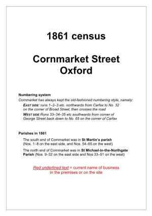 1861 Census Cornmarket Street Oxford
