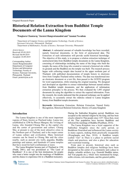 Historical Relation Extraction from Buddhist Temple Documents of the Lanna Kingdom