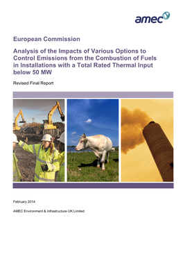 Analysis of the Impacts of Various Options to Control Emissions from the Combustion of Fuels in Installations with a Total Rated Thermal Input Below 50 MW