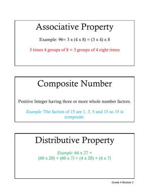 Associative Property Composite Number Distributive Property