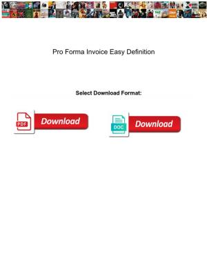 Pro Forma Invoice Easy Definition