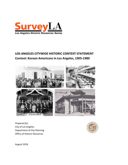 Korean Americans in Los Angeles, 1905-1980