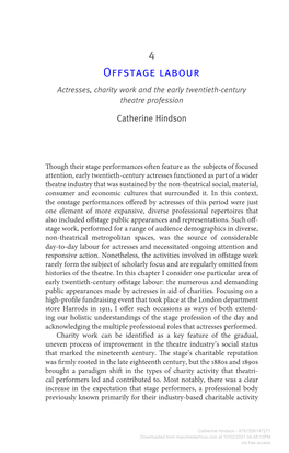 4 Offstage Labour Actresses, Charity Work and the Early Twentieth-Century Theatre Profession