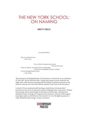 The New York School: on Naming