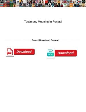Testimony Meaning in Punjabi