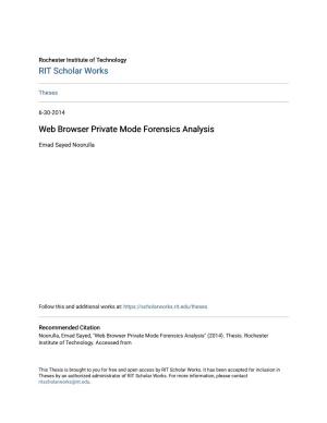 Web Browser Private Mode Forensics Analysis