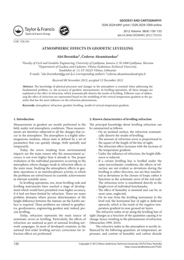 Atmospheric Effects in Geodetic Levelling