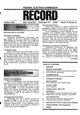 October 1989 Record